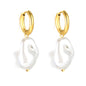 Bulk Irregular Pearl Hoop Earrings Minimalist Style