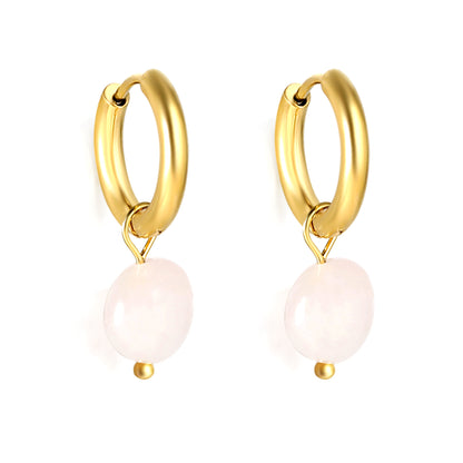 Wholesale Pink drop Hoop Earrings Delicate Style