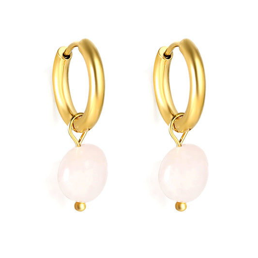Wholesale Pink drop Hoop Earrings Delicate Style