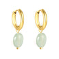Bulk Green Gem Hoop Earrings Spring Freshness