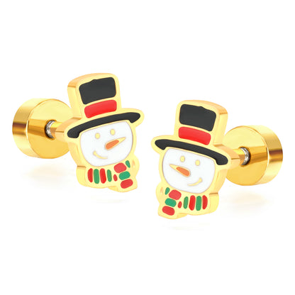 Wholesale 18K Gold Cupcake Stud Earrings Cute Style