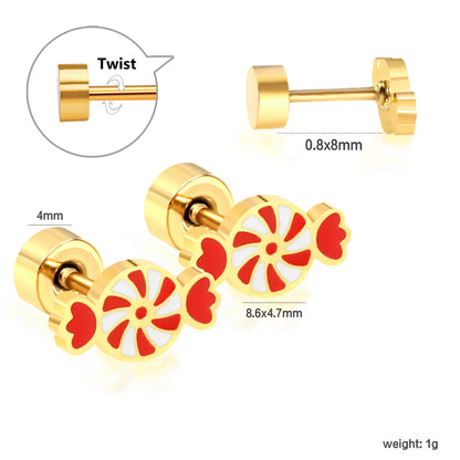 Wholesale 18K Gold Candy Stud Earrings Sweet Style