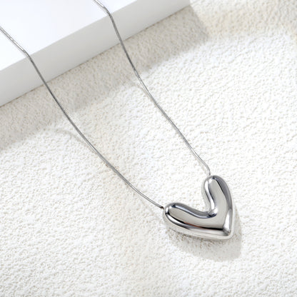 Wholesale Stainless Steel Heart Pendant Necklace Modern Minimalist