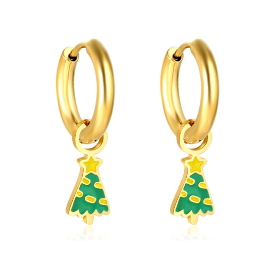 Wholesale Christmas Tree Earrings Pine Glow