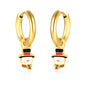 Wholesale Circle & Hat Snowman with Mixed Color Drip Earrings