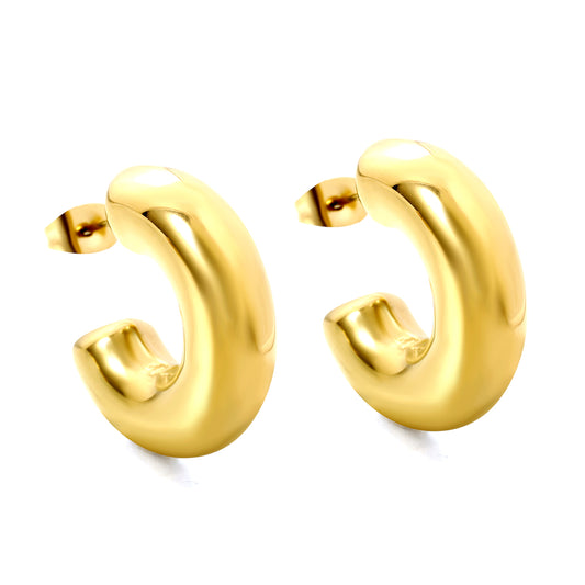 Wholesale Stainless Steel C-shaped Earrings Minimalist Style
