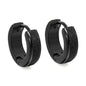 Wholesale stainless steel black round stud earrings with glitter and a matte finish
