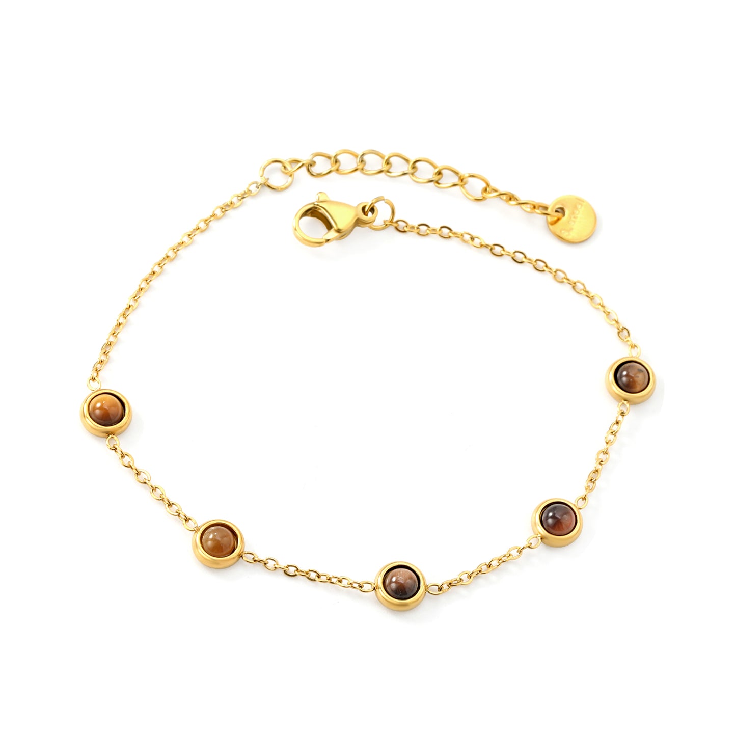 Wholesale 18K Gold Plated Multi-Color Bead Bracelet Set Pearl Pink Brown Rainbow Adjustable Stacking Jewelry