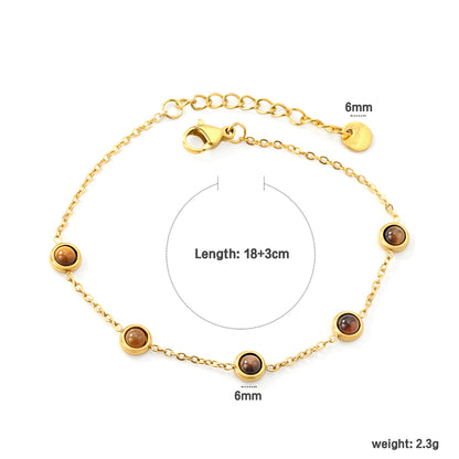Wholesale 18K Gold Plated Multi-Color Bead Bracelet Set Pearl Pink Brown Rainbow Adjustable Stacking Jewelry