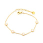 Wholesale 18K Gold Plated Multi-Color Bead Bracelet Set Pearl Pink Brown Rainbow Adjustable Stacking Jewelry