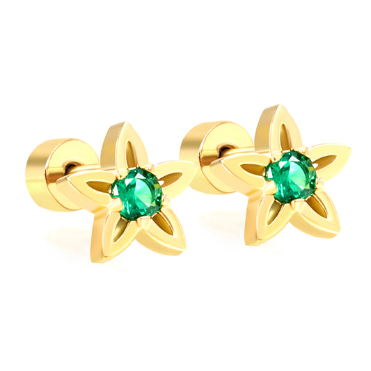 Wholesale 18K Gold Star Stud Earrings Sparkling Style