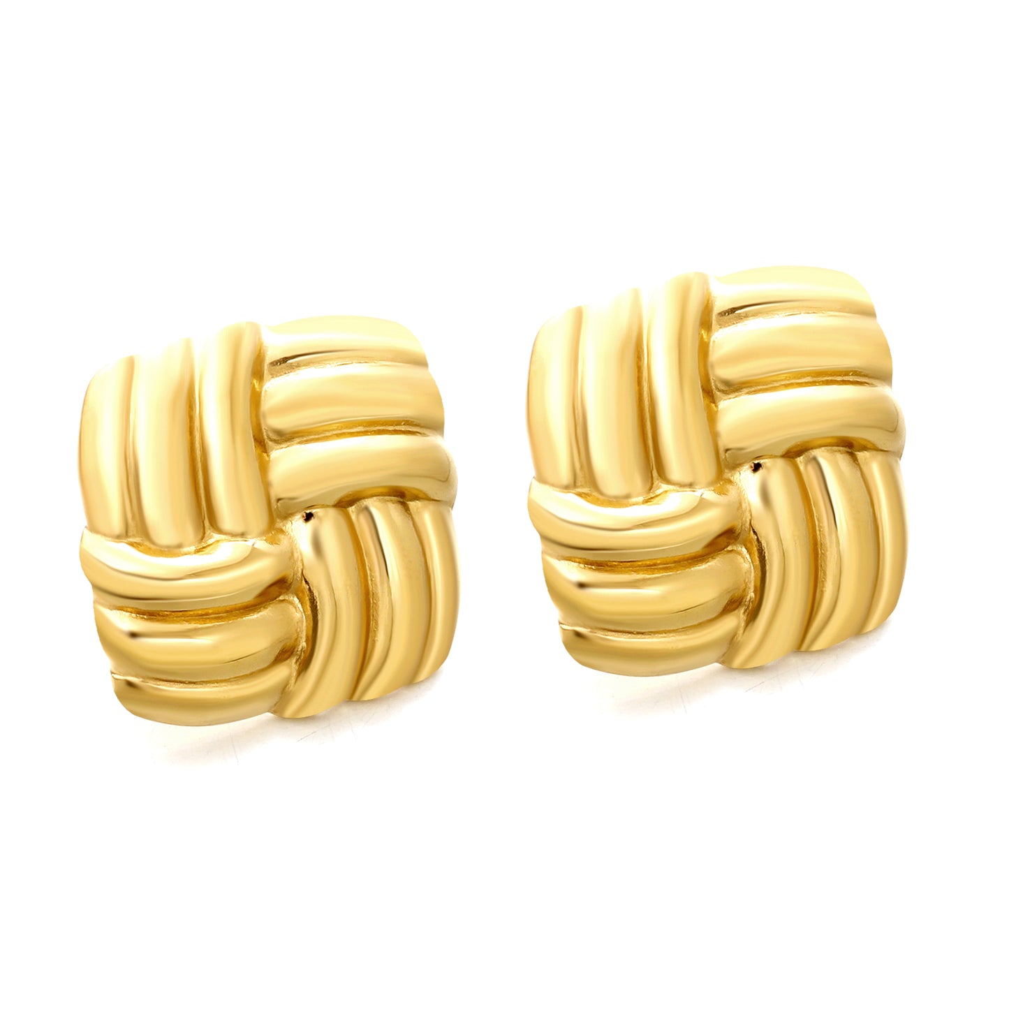 Wholesale 18K Gold Woven Texture Stud Earrings Intricate Craftsmanship