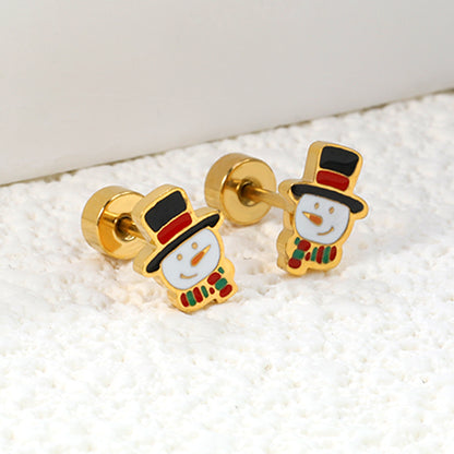 Wholesale 18K Gold Cupcake Stud Earrings Cute Style