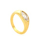 Wholesale 18K Gold Plated Oval Halo Ring Prong-Set Diamond Center Framed Elegance