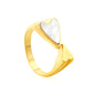 Wholesale heart-shaped two-tone inlaid 18K gold-plated stainless steel ring