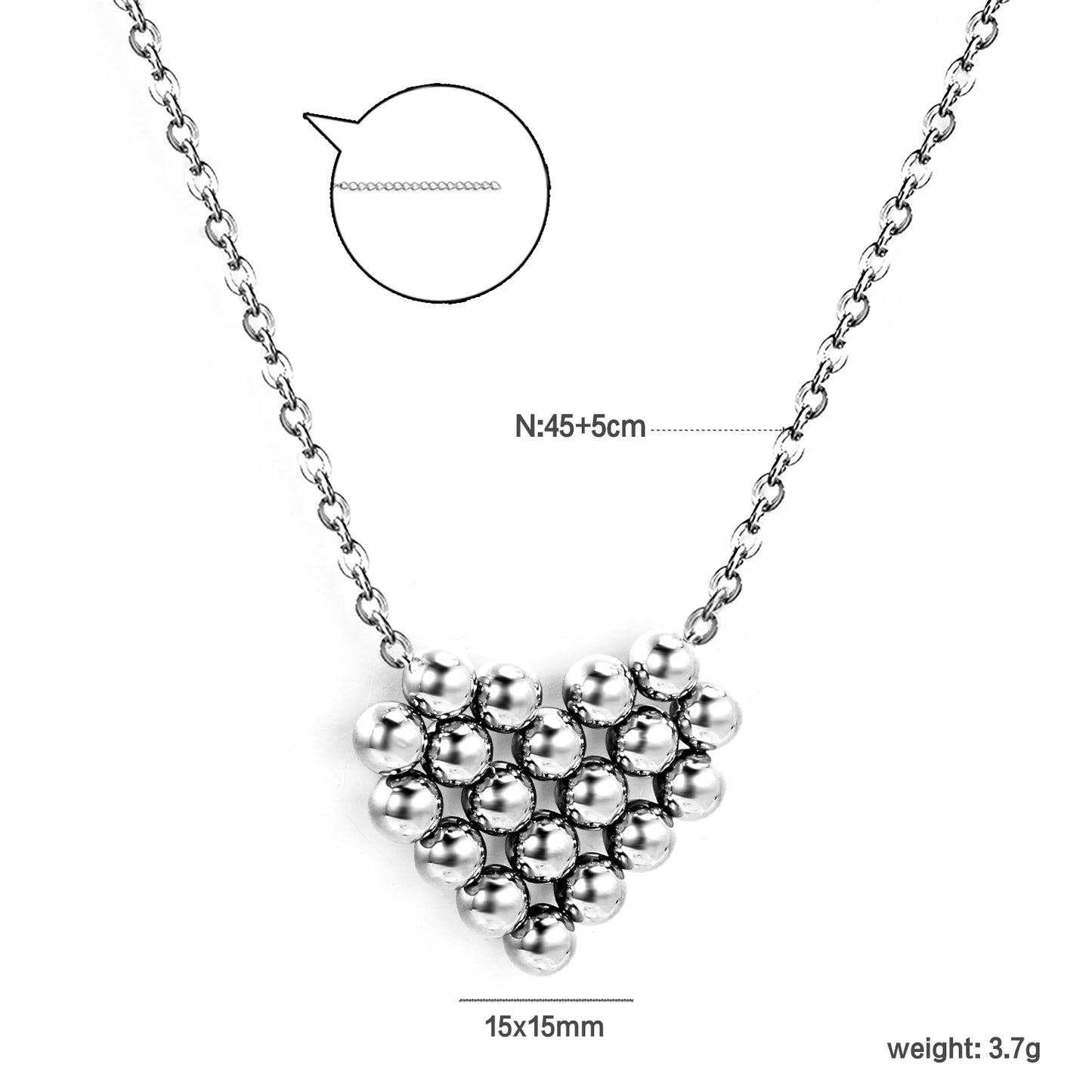 Bulk Gold Tone Heart - shaped Bead Necklace Romantic Charm