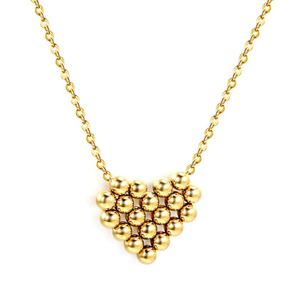 Bulk Gold Tone Heart - shaped Bead Necklace Romantic Charm