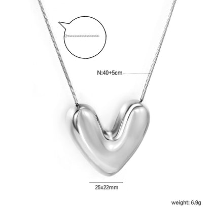 Wholesale Stainless Steel Heart Pendant Necklace Modern Minimalist