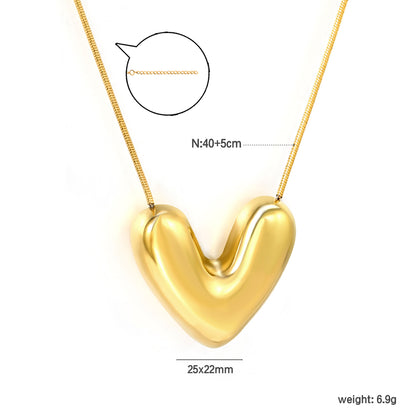 Wholesale Stainless Steel Heart Pendant Necklace Modern Minimalist