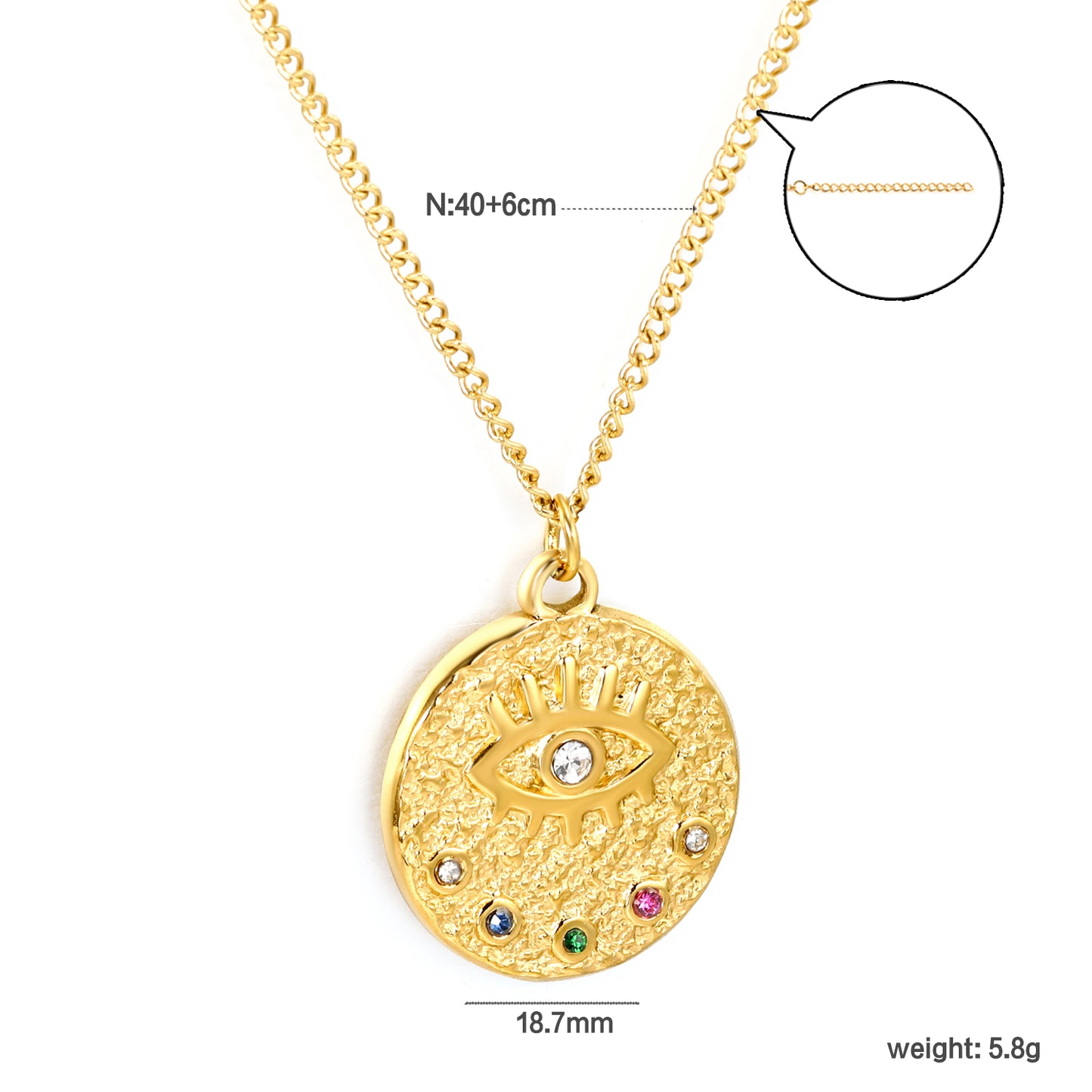 Bulk Gold toned Stainless Steel Intricate Round Pendant Necklace Ornate Style