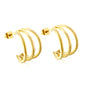 Wholesale Stainless Steel 3-Layer C-Ring Earrings Pure Design