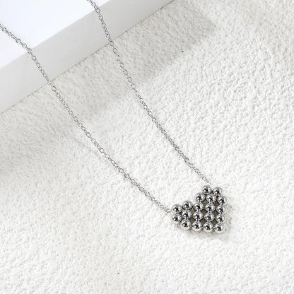 Bulk Gold Tone Heart - shaped Bead Necklace Romantic Charm
