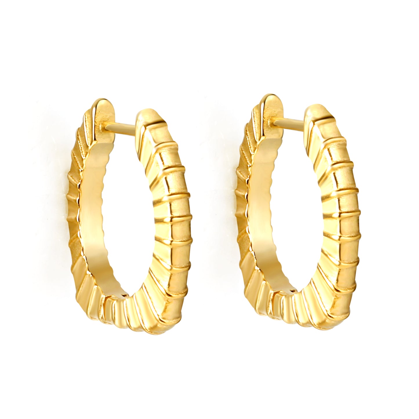 Wholesale Striped Edge Gold Hoop Earrings for Jewelry Vendors