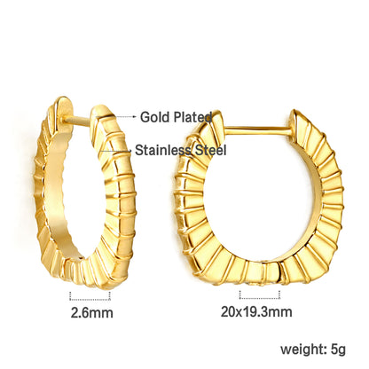 Wholesale Striped Edge Gold Hoop Earrings for Jewelry Vendors