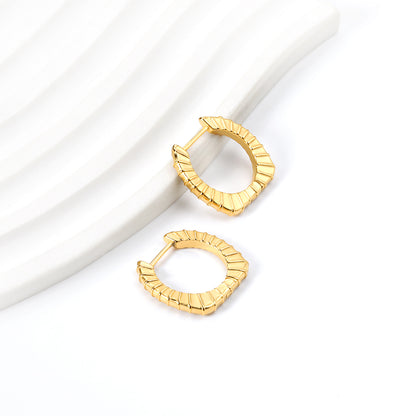 Wholesale Striped Edge Gold Hoop Earrings for Jewelry Vendors