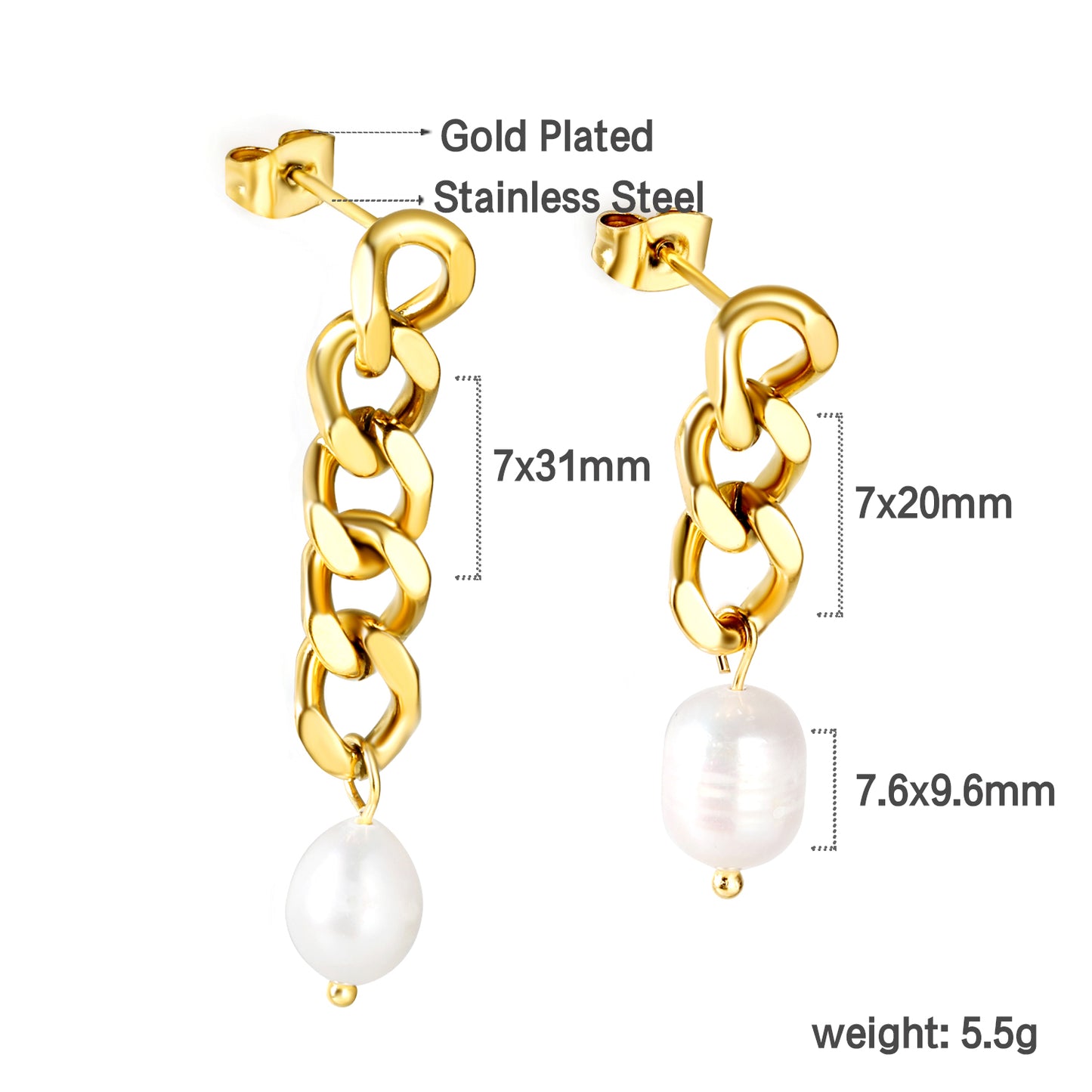 Wholesale Chain Pearl Earrings Urban Chic