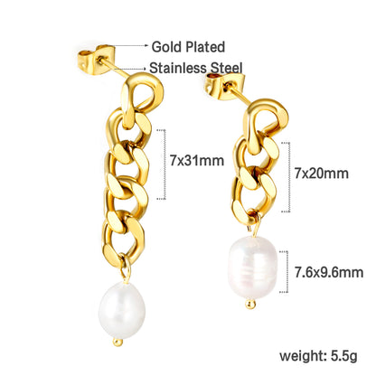 Wholesale Chain Pearl Earrings Urban Chic