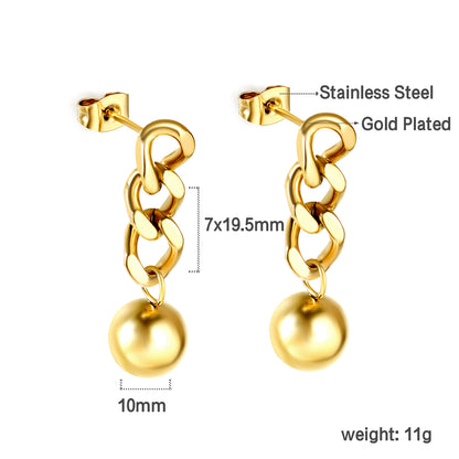 Bulk 18K Gold Chain Ball Earrings Contemporary Edge