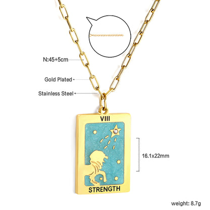 Wholesale Gold Tone Map Square Chain Necklace Adventurous Spirit