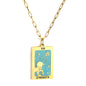 Wholesale Gold Tone Map Square Chain Necklace Adventurous Spirit