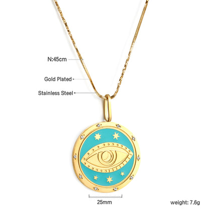 Bulk Blue Eye patterned Necklace Mysterious Fashion Style