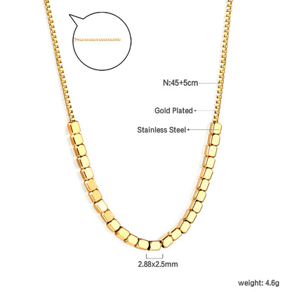 Wholesale Stainless Steel Gold Tone Geometric Link Necklace Modern Minimalist