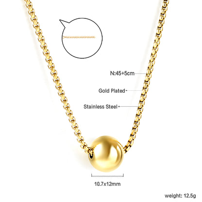 Bulk Stainless Steel Bead Pendant Necklace