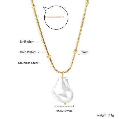 Wholesale Stainless Steel White Pendant Necklace Pure Style