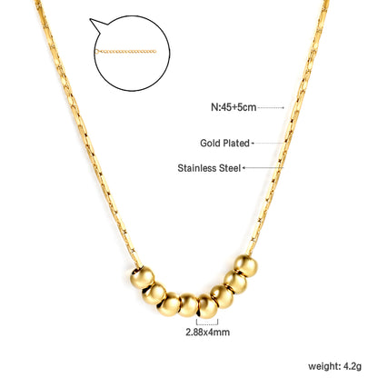 Bulk Stainless Steel Gold Bead Chain Necklace Classic Style