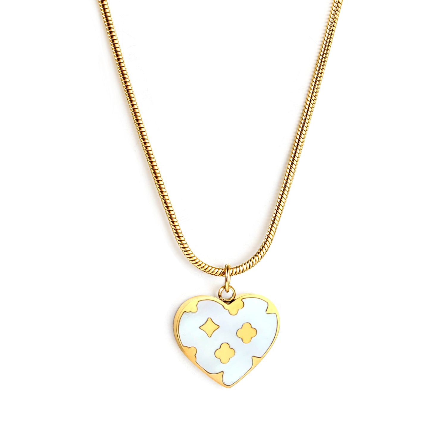 Wholesale Stainless Steel White - pattern Necklace Chic Style