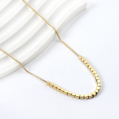 Wholesale Stainless Steel Gold Tone Geometric Link Necklace Modern Minimalist
