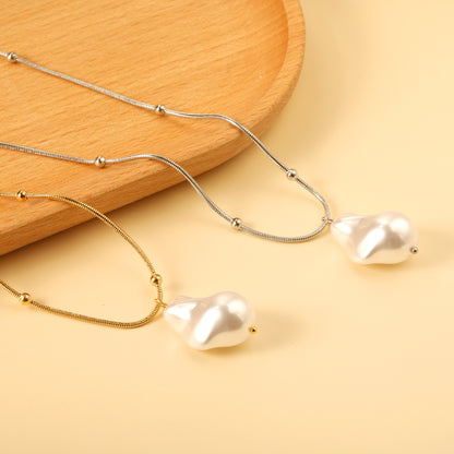 Wholesale Stainless Steel White Pendant Necklace Pure Style