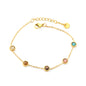 Wholesale 18K Gold Plated Multi-Color Bead Bracelet Set Pearl Pink Brown Rainbow Adjustable Stacking Jewelry