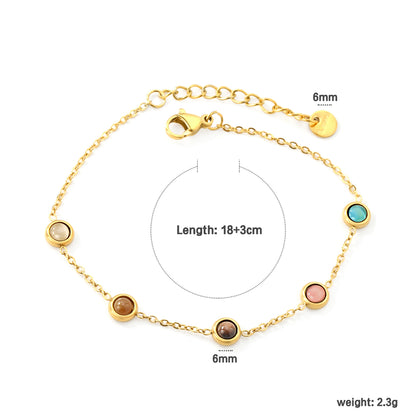 Wholesale 18K Gold Plated Multi-Color Bead Bracelet Set Pearl Pink Brown Rainbow Adjustable Stacking Jewelry