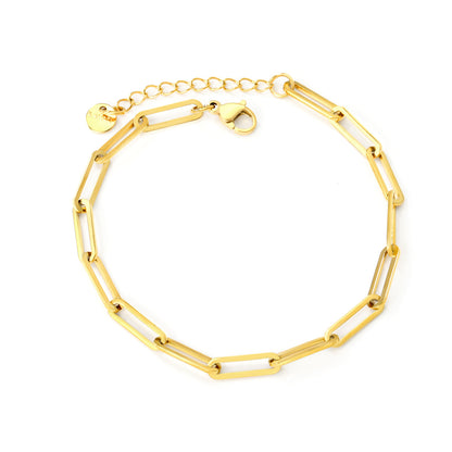 Wholesale 18K Gold Plated Paperclip Link Bracelet Angular Geometry Industrial Minimalist Modern Art