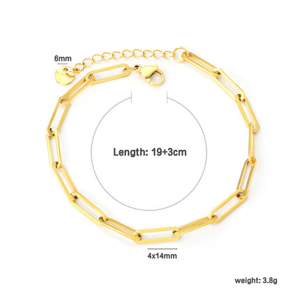 Wholesale 18K Gold Plated Paperclip Link Bracelet Angular Geometry Industrial Minimalist Modern Art
