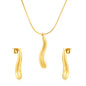 Wholesale 18K Gold Plated Fluid Wave Jewelry Set Architectural Curve Necklace Earrings Futuristic Minimalist