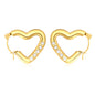 Wholesale 18K Gold Plated Openwork Heart Earrings Diamond Accent Festival Celebration
