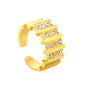 Wholesale 18K Gold Plated Multi-Layer Ring Diamond & Emerald Accent Open Band Festive Luxury Art