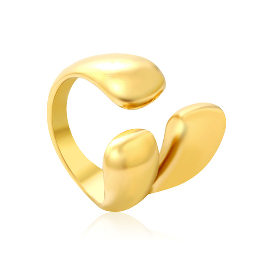 Wholesale 18K Gold Plated Multi-Drop Ring Organic Cluster Open Band Fluid Minimalist